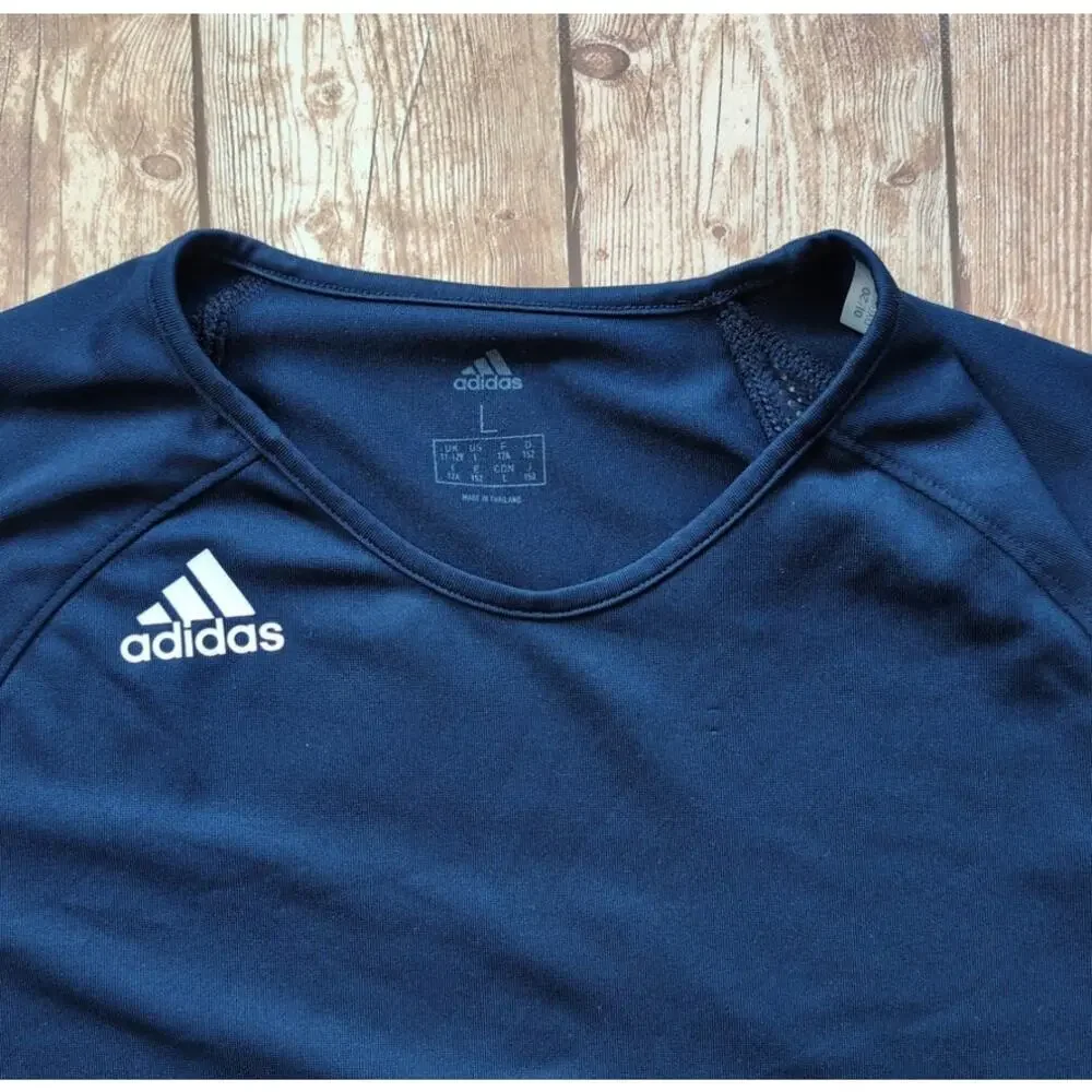 Adidas Hi Lo Athletic Shirt in Dark Blue - Jersey - Crewneck Size L